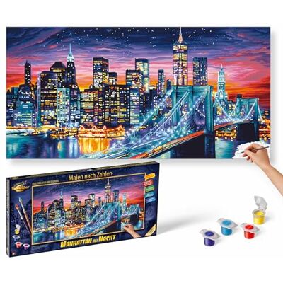 Schipper Paint by Numbers Manhattan at Night Painting Kit for Adults, 40 x 80 cm Schipper Paint by Numbers Manhattan at Night Painting Kit for Adults, 40 x 80 cm