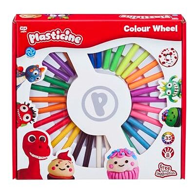 Plasticine The Original , Colour Wheel Set – 32 Sticks in 24 Bright Colours with Tools, Play Mat & Instructions – Reusable Mess-Free Modelling Clay for Creative Play, Arts & Crafts Plasticine The Original , Colour Wheel Set – 32 Sticks in 24 Bright Colours with Tools, Play Mat & Instructions – Reusable Mess-Free Modelling Clay for Creative Play, Arts & Crafts