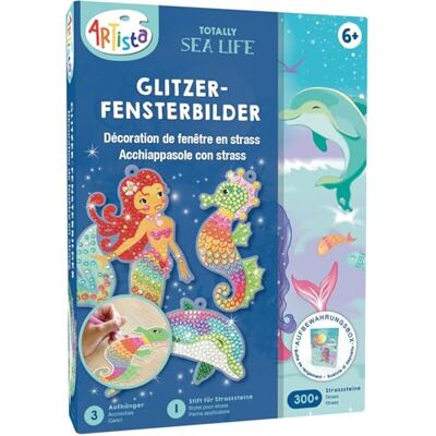 ARTISTA 9342961 Craft Set, Glitter Window Pictures, Underwater World, Creative Set in Practical Storage Box, DIY Kit for Children from 6 Years ARTISTA 9342961 Craft Set, Glitter Window Pictures, Underwater World, Creative Set in Practical Storage Box, DIY Kit for Children from 6 Years