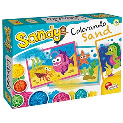 Lisciani Sandy Colorando Sand Art Set with Adhesive Pictures 4+ Years Craft Set Coloured Sand, 5 Illustrated Adhesive Sheets, Shaker and Instructions Gluten-Free Fill Grain by Grain Lisciani Sandy Colorando Sand Art Set with Adhesive Pictures 4+ Years Craft Set Coloured Sand, 5 Illustrated Adhesive Sheets, Shaker and Instructions Gluten-Free Fill Grain by Grain