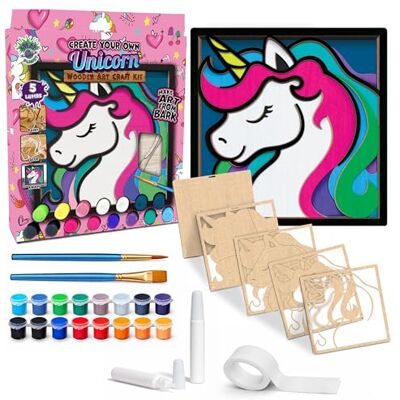Splat Planet Unicorn 3D Wooden Art Kit – Paint Your Own 3D Layered Wood Wall Art for Kids & Adults, DIY 3D Art Unicorn Wood Painting Kit Wooden Art and Craft Gift Set, 25 x 25cm Splat Planet Unicorn 3D Wooden Art Kit – Paint Your Own 3D Layered Wood Wall Art for Kids & Adults, DIY 3D Art Unicorn Wood Painting Kit Wooden Art and Craft Gift Set, 25 x 25cm