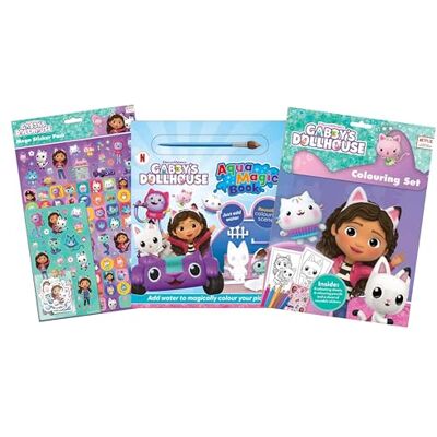 Anila's Gabby's Dollhouse Activity Set with Aqua Magic Colouring Book, Stickers & Colouring Set. Anila's Gabby's Dollhouse Activity Set with Aqua Magic Colouring Book, Stickers & Colouring Set.
