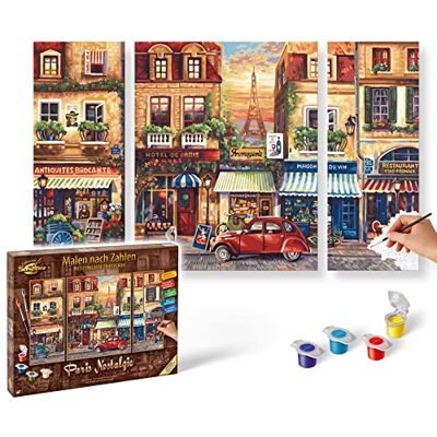 Schipper 609260626 "Paris Nostalgiey Triptychon Paint By Numbers Board Schipper 609260626 "Paris Nostalgiey Triptychon Paint By Numbers Board