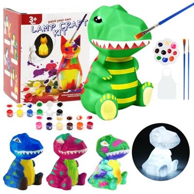 LEADSTAR Paint Your Own Dinosaur Lamp Kit, Art Supplies Arts & Crafts Kit, Painting kit for Kids 6-12, Dinosaur Toys for Boys Girls and Kids, Girls Boy Birthday Easter Gift Ages 6 7 8 9 10 11 12+ LEADSTAR Paint Your Own Dinosaur Lamp Kit, Art Supplies Arts & Crafts Kit, Painting kit for Kids 6-12, Dinosaur Toys for Boys Girls and Kids, Girls Boy Birthday Easter Gift Ages 6 7 8 9 10 11 12+