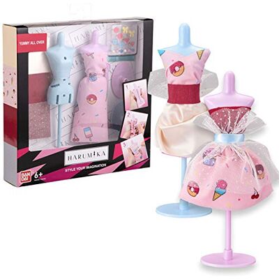 BANDAI 40433 Harumika Fashion Design for Kids-Craft Your Own Catwalk Looks with This Creative Kit-Double Torso Set-'Yummy All Over' Style Includes Reusable Mannequin, Fabric and Accessories BANDAI 40433 Harumika Fashion Design for Kids-Craft Your Own Catwalk Looks with This Creative Kit-Double Torso Set-'Yummy All Over' Style Includes Reusable Mannequin, Fabric and Accessories