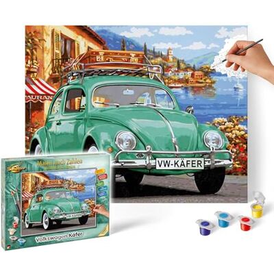 Schipper 609130912 Paint by Numbers Volkswagen Beetle Painting Pictures for Adults, Includes Brush and Acrylic Paints, 40 x 50 cm Schipper 609130912 Paint by Numbers Volkswagen Beetle Painting Pictures for Adults, Includes Brush and Acrylic Paints, 40 x 50 cm