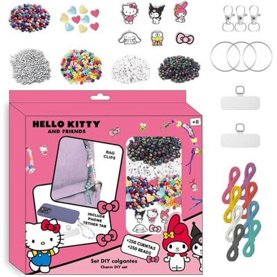 CERDÁ LIFE'S LITTLE MOMENTS DIY Bag Clip Hello Kitty Beauty Set Creative Kit with Over 250 Beads, Charms and Accessories Create Sanrio Character Pendants CERDÁ LIFE'S LITTLE MOMENTS DIY Bag Clip Hello Kitty Beauty Set Creative Kit with Over 250 Beads, Charms and Accessories Create Sanrio Character Pendants