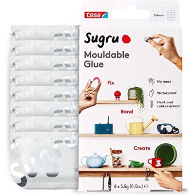 tesa Sugru by Mouldable Multi-Purpose Glue for Creative Fixing and Making, White, 8-Pack tesa Sugru by Mouldable Multi-Purpose Glue for Creative Fixing and Making, White, 8-Pack