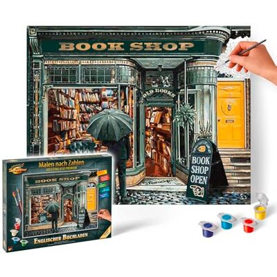 Schipper 609130897 Paint by Numbers English Bookstore Painting Pictures for Adults, Includes Brush and Acrylic Paints, 40 x 50 cm Schipper 609130897 Paint by Numbers English Bookstore Painting Pictures for Adults, Includes Brush and Acrylic Paints, 40 x 50 cm