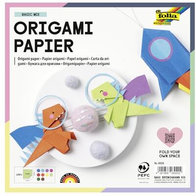 Folia Global Art Solid Origami Paper 8-inch x 8-inch 100 kg-Assorted Colors Folia Global Art Solid Origami Paper 8-inch x 8-inch 100 kg-Assorted Colors