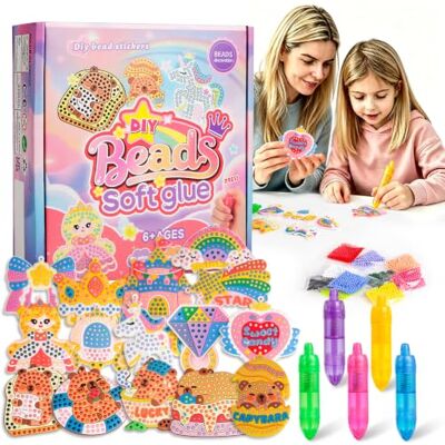 Bambebe DIY Bead Art & Mosaic Kit for Kids 6-12 Years, Complete Craft Set with Bead Pens, 15 Colorful Templates & Stencils, Creative Arts Crafts Toys for Boys Girls Bambebe DIY Bead Art & Mosaic Kit for Kids 6-12 Years, Complete Craft Set with Bead Pens, 15 Colorful Templates & Stencils, Creative Arts Crafts Toys for Boys Girls