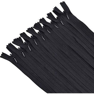 LE-stone 20Inch 40Pcs Invisible Zippers Nylon Coil Zipper for DIY Craft Tailor Sewing Crafts Accessories (Black) LE-stone 20Inch 40Pcs Invisible Zippers Nylon Coil Zipper for DIY Craft Tailor Sewing Crafts Accessories (Black)