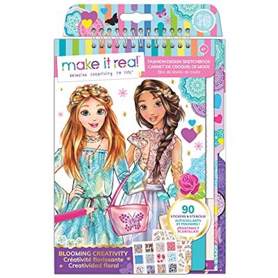 Make It Real Blooming Creativity Fashion Design Sketchbook with Stencils and Stickers for Creativity Kids Arts and Crafts Colouring Book Girls Gifts Make It Real Blooming Creativity Fashion Design Sketchbook with Stencils and Stickers for Creativity Kids Arts and Crafts Colouring Book Girls Gifts
