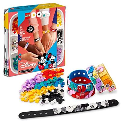 Lego 41947 DOTS Disney Mickey & Friends Bracelets Mega Pack 5in1 Crafts Set, DIY Toy Jewellery Making Kit for Kids, with Glitter and Minnie Mouse Tiles Lego 41947 DOTS Disney Mickey & Friends Bracelets Mega Pack 5in1 Crafts Set, DIY Toy Jewellery Making Kit for Kids, with Glitter and Minnie Mouse Tiles