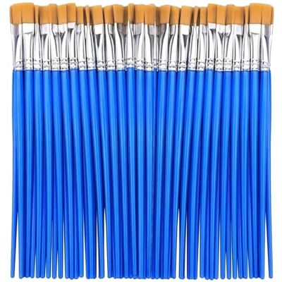 Sikweny 60 Pcs Paint Brush, Flat Nylon Small Paint Brushes, Smooth Paintbrushes Large Area Flat Coating Painting Brushes Bulk Pack for Acrylic Watercolor Craft School Art Projects Sikweny 60 Pcs Paint Brush, Flat Nylon Small Paint Brushes, Smooth Paintbrushes Large Area Flat Coating Painting Brushes Bulk Pack for Acrylic Watercolor Craft School Art Projects