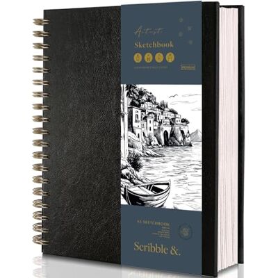Scribble & Dot ™ A5 Sketchbook for Artists 200GSM Ultra Thick Paper – Spiral Bound Art Book, A5 Sketch Pad for Sketching, 14 x 20cm, 50 Sheets / 100 Pages per Book. Scribble & Dot ™ A5 Sketchbook for Artists 200GSM Ultra Thick Paper – Spiral Bound Art Book, A5 Sketch Pad for Sketching, 14 x 20cm, 50 Sheets / 100 Pages per Book.