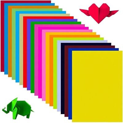 Keratobleem 200 Sheets Coloured Paper, A4 Origami Double Sided Keratobleem 200 Sheets Coloured Paper, A4 Origami Double Sided