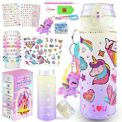 Sanilinwild Decorate Your Own Water Bottle for Gifts for Girls Christmas/Easter/Birthday Gift Ideas, Fun DIY Activity Crafts for Kids, Great Gift for Little Girl Painting Crafts Kit (Pastel Unicorn) Sanilinwild Decorate Your Own Water Bottle for Gifts for Girls Christmas/Easter/Birthday Gift Ideas, Fun DIY Activity Crafts for Kids, Great Gift for Little Girl Painting Crafts Kit (Pastel Unicorn)