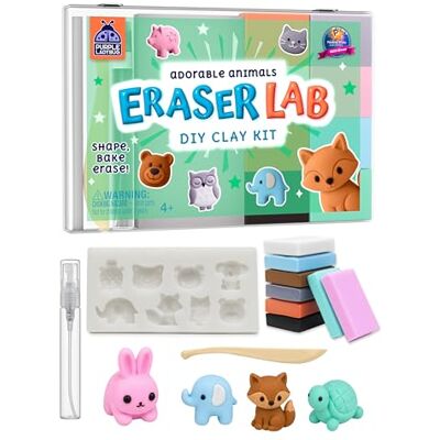 PURPLE LADYBUG DIY Clay Cute Mini Animal Eraser Kit for Creative Kids Ages 4-12 PURPLE LADYBUG DIY Clay Cute Mini Animal Eraser Kit for Creative Kids Ages 4-12