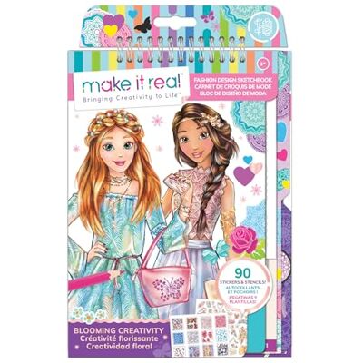 Make It Real – Floral Fashion Design Notebook Design Fashion with 75 Stickers and 15 Templates Creative Activity for Girls Create Your Color Games for Girls Make It Real – Floral Fashion Design Notebook Design Fashion with 75 Stickers and 15 Templates Creative Activity for Girls Create Your Color Games for Girls