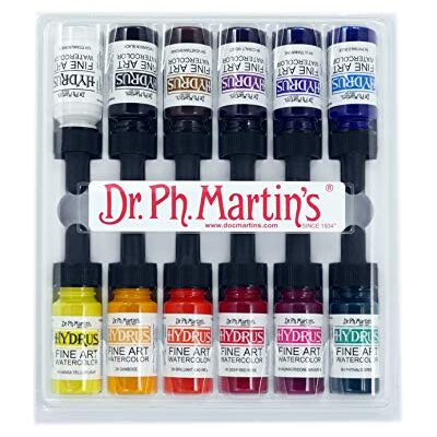 Dr. Ph. Martin's Hydrus Fine Art Watercolor, 0.5 oz, Set of 12 (Set 1) Dr. Ph. Martin's Hydrus Fine Art Watercolor, 0.5 oz, Set of 12 (Set 1)