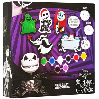 Disney The Nightmare Before Christmas Paint Your Own Christmas Tree Decorations, DIY Plaster Mould & Painting Set Arts and Crafts, Baubles Festive Décor (Purple TNBC) Disney The Nightmare Before Christmas Paint Your Own Christmas Tree Decorations, DIY Plaster Mould & Painting Set Arts and Crafts, Baubles Festive Décor (Purple TNBC)