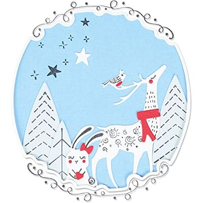 Sizzix Framelits Die Set 11PK w/Stamps Animal Friends by Olivia Rose, 665470 Sizzix Framelits Die Set 11PK w/Stamps Animal Friends by Olivia Rose, 665470
