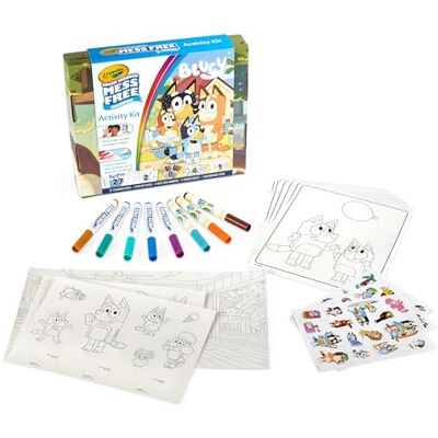 CRAYOLA Color Wonder Bluey Activity Kit, Mess Free Coloring, 8 Markers, 27 Coloring Pages, 4 Metallic Stickers, Gifts, 3+, 757161 CRAYOLA Color Wonder Bluey Activity Kit, Mess Free Coloring, 8 Markers, 27 Coloring Pages, 4 Metallic Stickers, Gifts, 3+, 757161