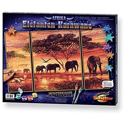 Schipper 609260455 Africa Elephant Caravan Paint By Numbers Board Schipper 609260455 Africa Elephant Caravan Paint By Numbers Board