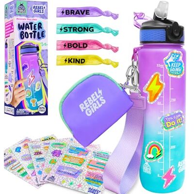 PURPLE LADYBUG Rebel Girls Decorate Your Own Water Bottles Girl Craft Kit – Water Bottle for Kids with Motivational Stickers & More, Birthday Gift for 7 Year Old Kid, Most Popular Arts & Crafts for Ages 6 8 9 10 PURPLE LADYBUG Rebel Girls Decorate Your Own Water Bottles Girl Craft Kit – Water Bottle for Kids with Motivational Stickers & More, Birthday Gift for 7 Year Old Kid, Most Popular Arts & Crafts for Ages 6 8 9 10