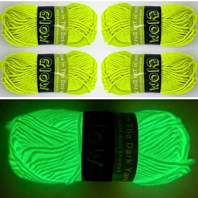 caichuxiye 4 Pcs Glow in The Dark Yarn, Sewing Supplies,(55yd) for Crocheting for DIY Arts, Crafts & Sewing Beginners Glow in The Dark Party (Lemon Yellow) caichuxiye 4 Pcs Glow in The Dark Yarn, Sewing Supplies,(55yd) for Crocheting for DIY Arts, Crafts & Sewing Beginners Glow in The Dark Party (Lemon Yellow)
