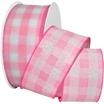 Morex Gingham Style Ribbon, 2-1/2 inch by 50 Yards, Light Pink Morex Gingham Style Ribbon, 2-1/2 inch by 50 Yards, Light Pink