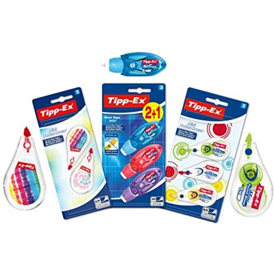 BIC Tipp-Ex Correction Tape Set with 5 Mini Pocket Mouse (2 Assorted Decorations and 3 Fantasy Colours) and 3 Micro Tape Twist Assorted Colours, Pack of 8 BIC Tipp-Ex Correction Tape Set with 5 Mini Pocket Mouse (2 Assorted Decorations and 3 Fantasy Colours) and 3 Micro Tape Twist Assorted Colours, Pack of 8