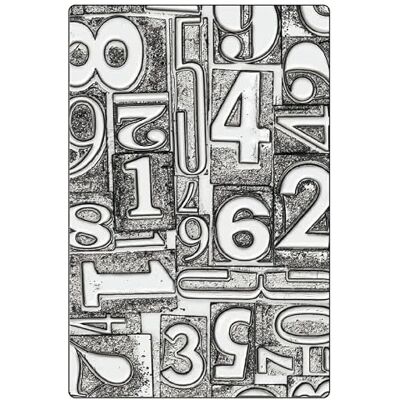 Sizzix 3-D Texture Fades Embossing Folder Numbered Large/A5 by Tim Holtz Sizzix 3-D Texture Fades Embossing Folder Numbered Large/A5 by Tim Holtz