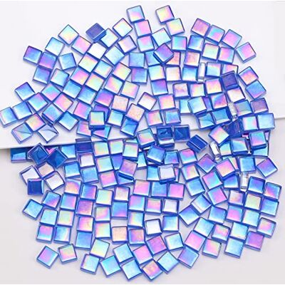 Yatinkim Iridescent Glass Mosaic Tiles for Craft Bulk Mosaic Pieces 160 Pcs Yatinkim Iridescent Glass Mosaic Tiles for Craft Bulk Mosaic Pieces 160 Pcs