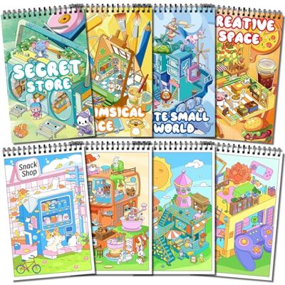 Elfew 4 Pack Small Colouring Books for Teens & Kids 8-12, 80 Cute Patterns Elfew 4 Pack Small Colouring Books for Teens & Kids 8-12, 80 Cute Patterns