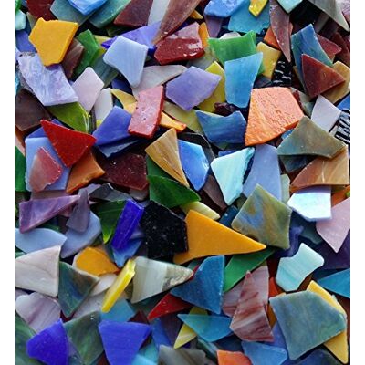 Lanyani Glass Mosaics Pieces Stained Glass, Assorted Colors and Shapes, 1kg/35 Ounce Lanyani Glass Mosaics Pieces Stained Glass, Assorted Colors and Shapes, 1kg/35 Ounce