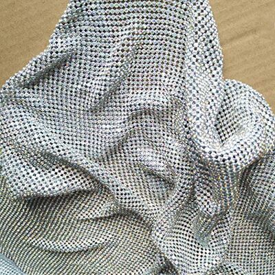 Creativesugar Craft Material Metal Rhinestone mesh Fabric cuttable for Clothing Bag Making Party Decorations (Crystal AB Rhinestone) Creativesugar Craft Material Metal Rhinestone mesh Fabric cuttable for Clothing Bag Making Party Decorations (Crystal AB Rhinestone)