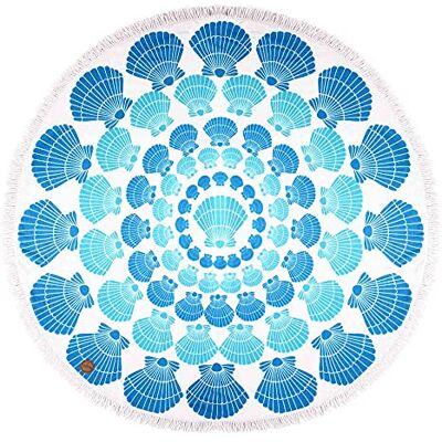 Febacsa 88, SL Blue Exotisk Round Beach Towel - Beach Towel Febacsa 88, SL Blue Exotisk Round Beach Towel - Beach Towel
