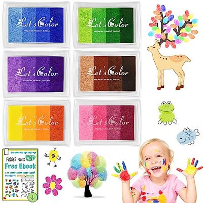 DazSpirit 6 Colours Ink Pads Set, Fingerprint Ink Pads for Stamping DIY DazSpirit 6 Colours Ink Pads Set, Fingerprint Ink Pads for Stamping DIY