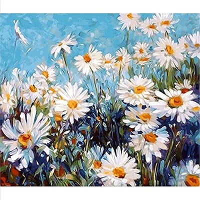 CAYUDEN Paint by Number for Adult, 16x20 inch Flower Acrylic Oil Adult Paint by Numbers for Kids Beginner Daisy Paints by Numbers Kit on Canvas with 3 Brushes DIY Art Paints by Number for Adults Kids CAYUDEN Paint by Number for Adult, 16x20 inch Flower Acrylic Oil Adult Paint by Numbers for Kids Beginner Daisy Paints by Numbers Kit on Canvas with 3 Brushes DIY Art Paints by Number for Adults Kids