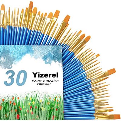 noorlee 3 Pack Paint Brush Set, 30 pcs Nylon Hair Brushes for Acrylic Oil Watercolor Painting Artist Professional Painting Kits noorlee 3 Pack Paint Brush Set, 30 pcs Nylon Hair Brushes for Acrylic Oil Watercolor Painting Artist Professional Painting Kits