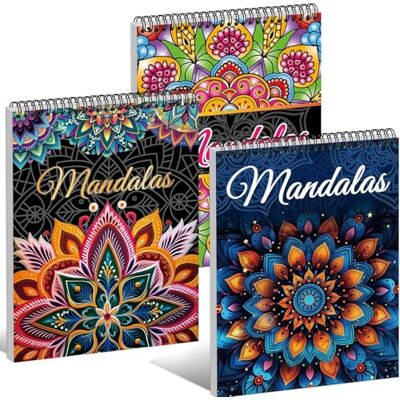 Kalysky 3 Pack Mandala Colouring Books for Adults, A4 Adult Colouring Books Kalysky 3 Pack Mandala Colouring Books for Adults, A4 Adult Colouring Books