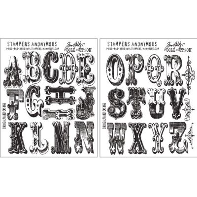 Stampers Anonymous Tim Holtz Cling Stamps 7"X8.5", Cirque Alphabet Stampers Anonymous Tim Holtz Cling Stamps 7"X8.5", Cirque Alphabet