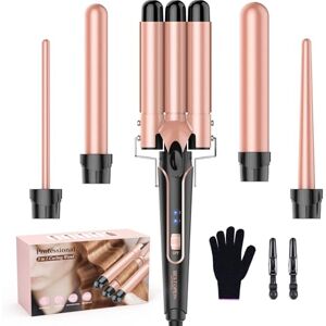 BESTOPE PRO 5 in 1 Beach Waver Hair Curler, Curling Iron (9-32mm) with 2 Temperature Control, Mermaid Hair Waver with Heat-Resistant Glove and 2 Clips for Long Medium Short Hair BESTOPE PRO 5 in 1 Beach Waver Hair Curler, Curling Iron (9-32mm) with 2 Temperature Control, Mermaid Hair Waver with Heat-Resistant Glove and 2 Clips for Long Medium Short Hair
