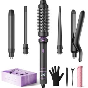 BESTOPE PRO 5 in 1 Hair Curling Wand, Hair Curler Set with Thermal Brush and Hair Straightener, 13 Temperature Control for All Hair Lengths, with Heat Resistant Mat, Glove, Clip, Black BESTOPE PRO 5 in 1 Hair Curling Wand, Hair Curler Set with Thermal Brush and Hair Straightener, 13 Temperature Control for All Hair Lengths, with Heat Resistant Mat, Glove, Clip, Black