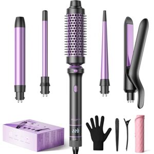 BESTOPE PRO 5 in 1 Hair Curling Wand, Hair Curler Set with Thermal Brush and Hair Straightener, 13 Temperature Control for All Hair Lengths, with Heat Resistant Mat, Glove, Clip, Rose Gold BESTOPE PRO 5 in 1 Hair Curling Wand, Hair Curler Set with Thermal Brush and Hair Straightener, 13 Temperature Control for All Hair Lengths, with Heat Resistant Mat, Glove, Clip, Rose Gold
