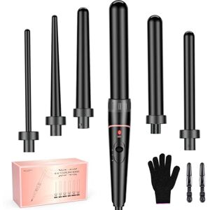 BESTOPE PRO Hair Curler 6-in-1 Curling Wand Set, Curling Iron with 2 Temperature Control, Curling Tongs with Heat-Resistant Glove and 2 Hair Clips BESTOPE PRO Hair Curler 6-in-1 Curling Wand Set, Curling Iron with 2 Temperature Control, Curling Tongs with Heat-Resistant Glove and 2 Hair Clips