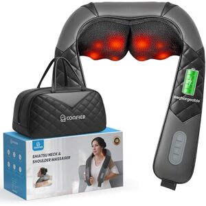 COMFIER Shiatsu Neck Massager with Heat, Electric Deep Tissue Shoulder Massager for Neck Shoulder Pain, Deep Kneading Massage Pillow, Home Office Use, Birthday Gifts for Women Men COMFIER Shiatsu Neck Massager with Heat, Electric Deep Tissue Shoulder Massager for Neck Shoulder Pain, Deep Kneading Massage Pillow, Home Office Use, Birthday Gifts for Women Men