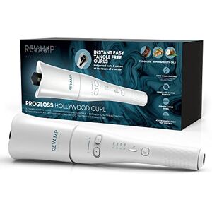 REVAMP Progloss Hollywood Curl Automatic Rotating Hair Curler Curling Iron with Ionic Jet Technology and Ceramic Barrel, Ultra-Fast Heat Up and Heat Recovery, Frizz-Free, Amazon Exclusive White REVAMP Progloss Hollywood Curl Automatic Rotating Hair Curler Curling Iron with Ionic Jet Technology and Ceramic Barrel, Ultra-Fast Heat Up and Heat Recovery, Frizz-Free, Amazon Exclusive White